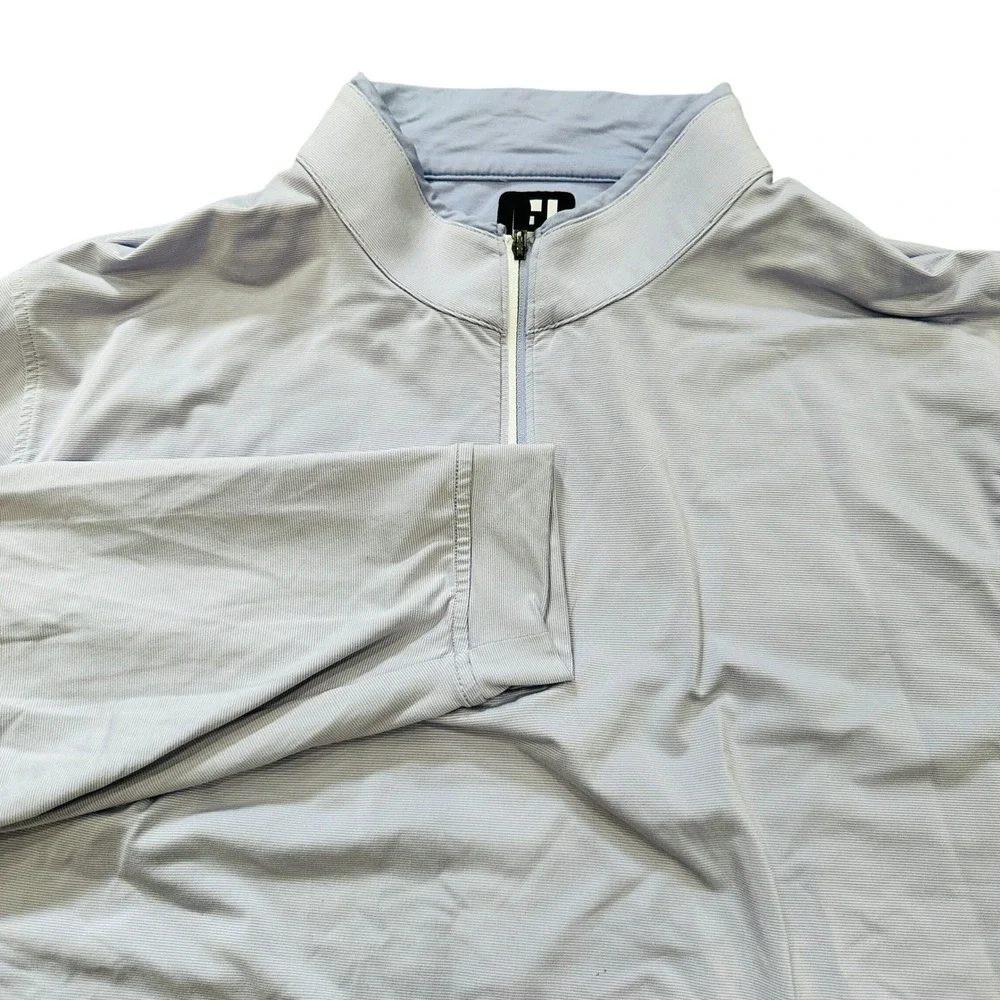 FootJoy Sweater Mens XL Lavender Micro Stripe 1898 Quarter‎ Zip Golf Pullover